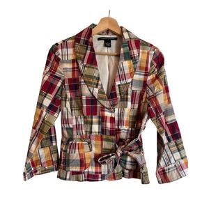 Vintage Larry Levine Madras Plaid Patchwork Jacket